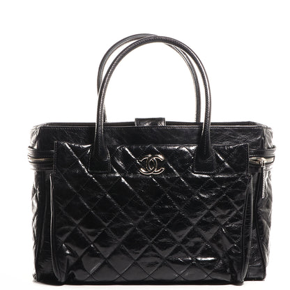 Chanel Glazed Calfskin New Portobello Large Tote Black 1 of 8