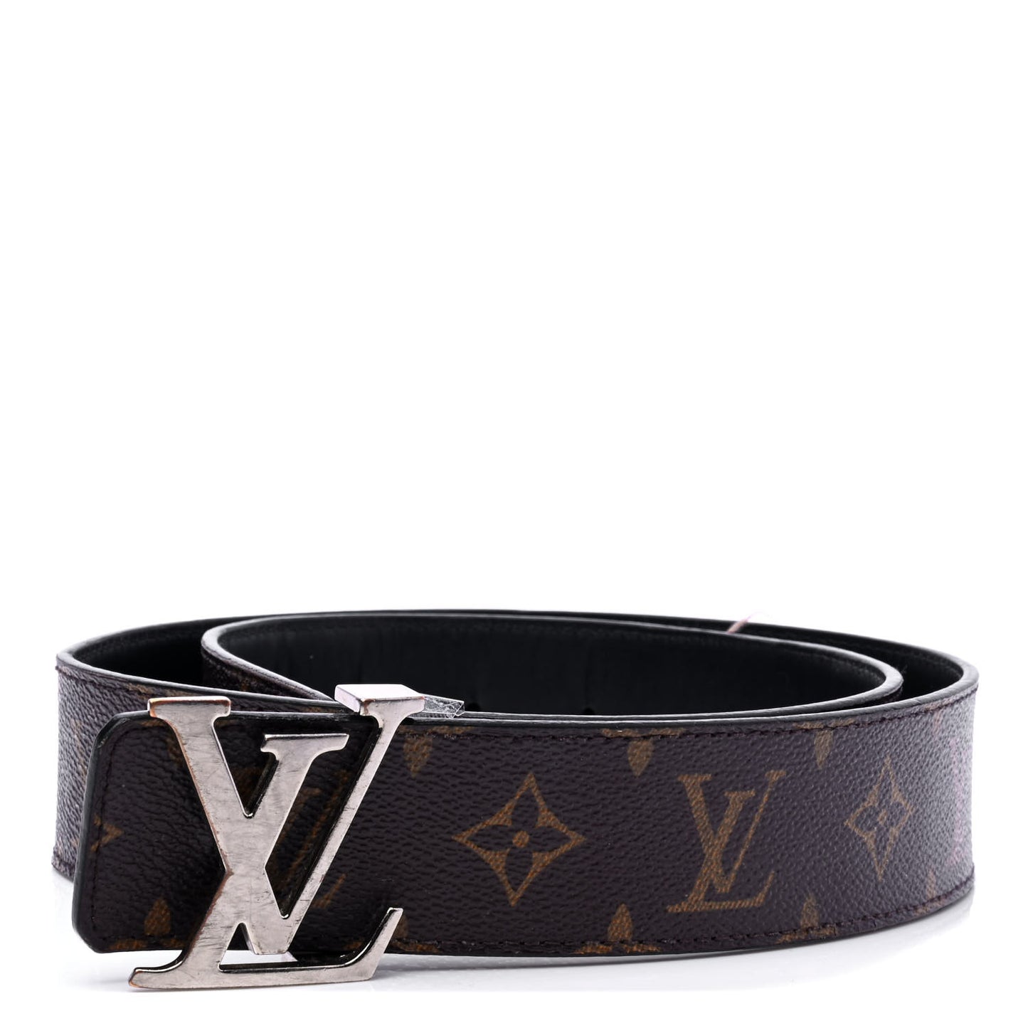 Calfskin Monogram 40mm LV Initiales Reversible Belt 85 34 Black