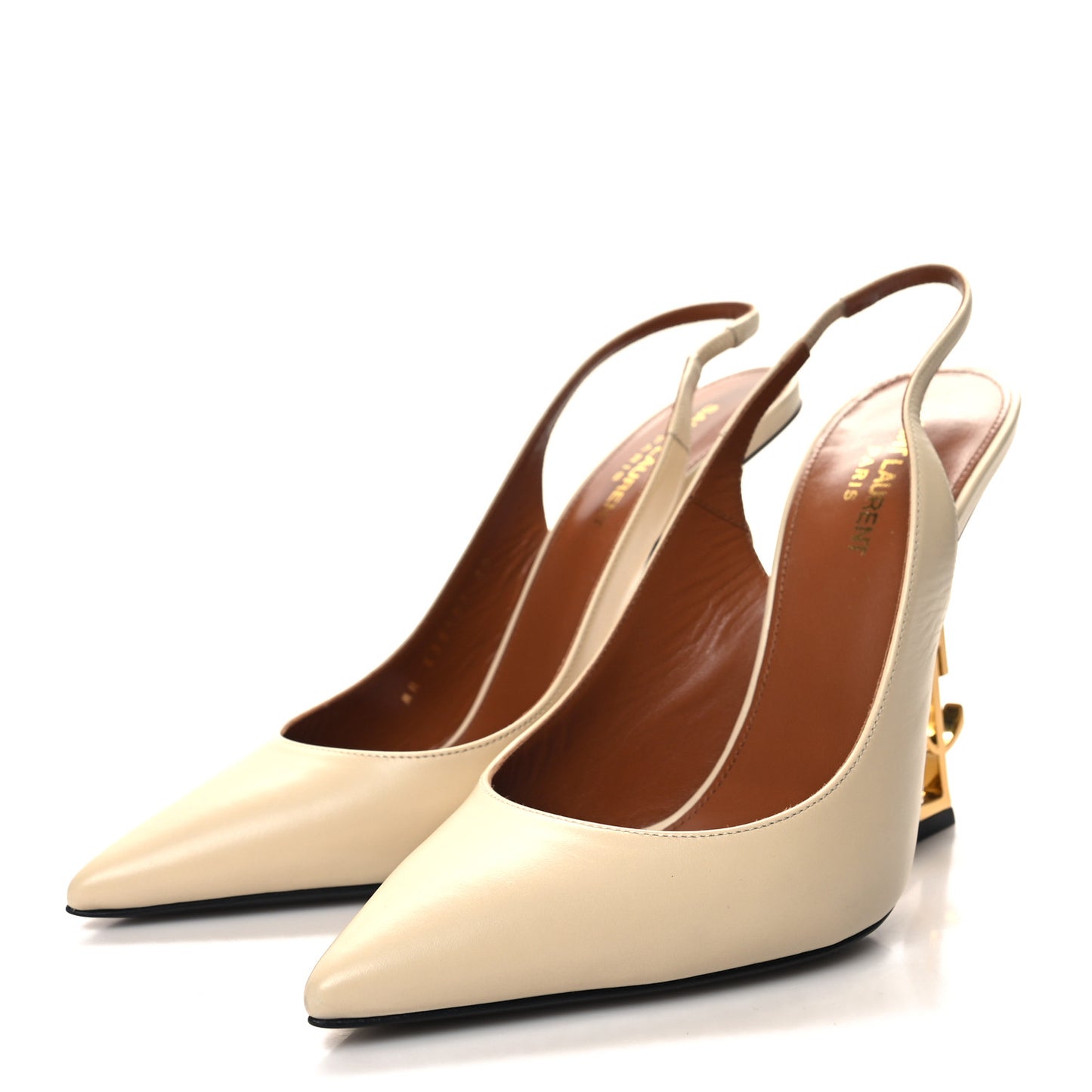 Calfskin Opyum 110 Slingback Pumps 40 Real Beige