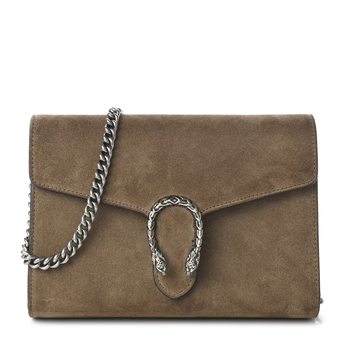 Suede Mini Dionysus Chain Wallet Taupe