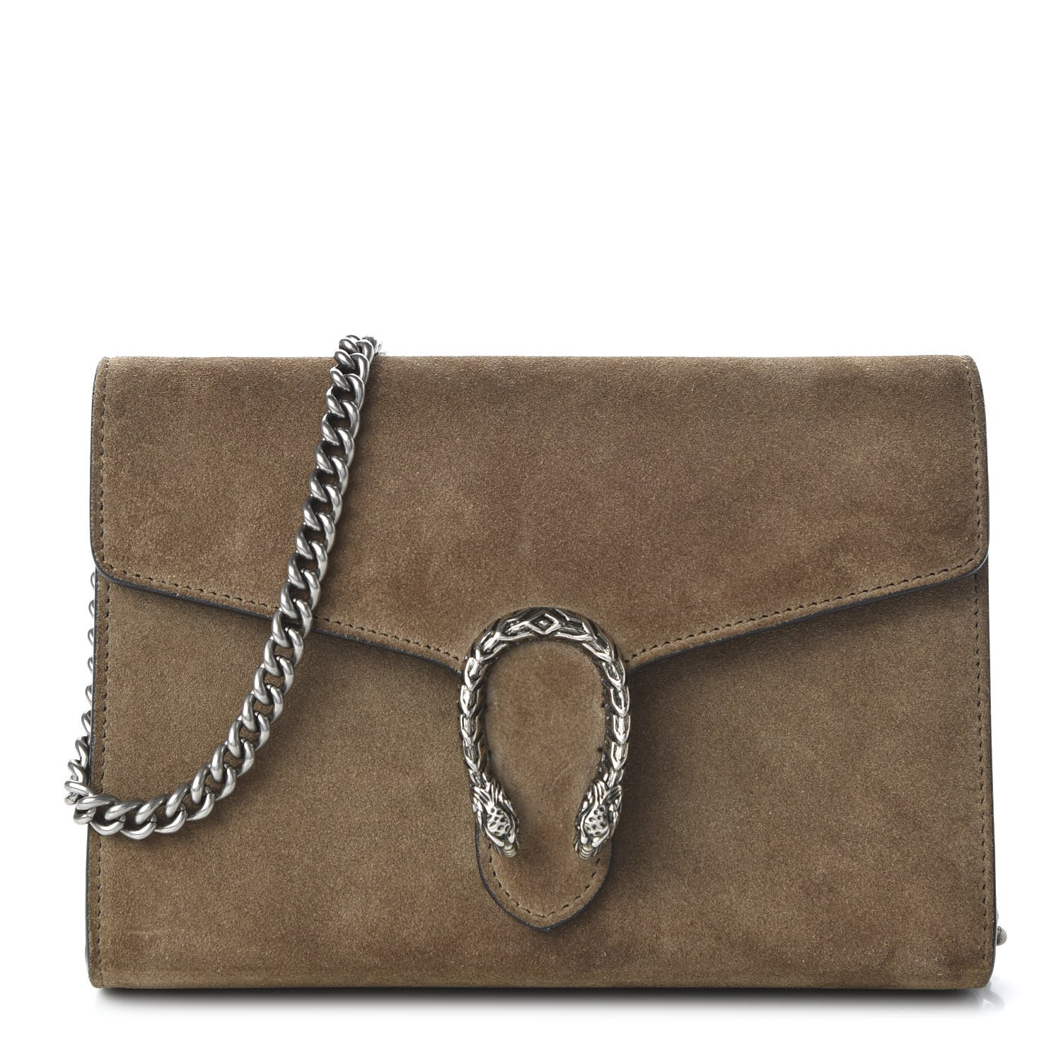 Gucci Suede Mini Dionysus Chain Wallet Taupe 1 of 9