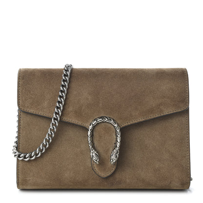 Gucci Suede Mini Dionysus Chain Wallet Taupe 1 of 9