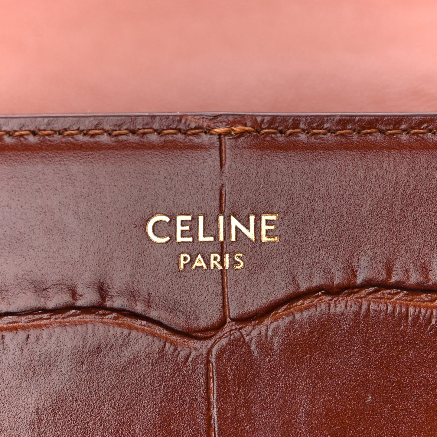 Calfskin Crocodile Embossed Medium Tassel Bag Tan