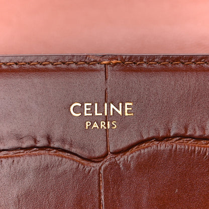 Celine Calfskin Crocodile Embossed Medium Tassel Bag Tan 7 of 11