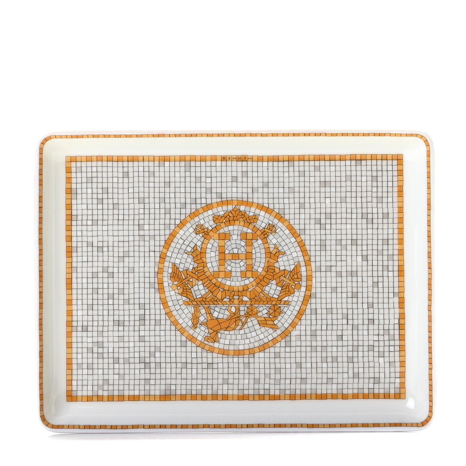 Hermes Porcelain Mosaique au 24 Gold Sushi Plate 1 of 4