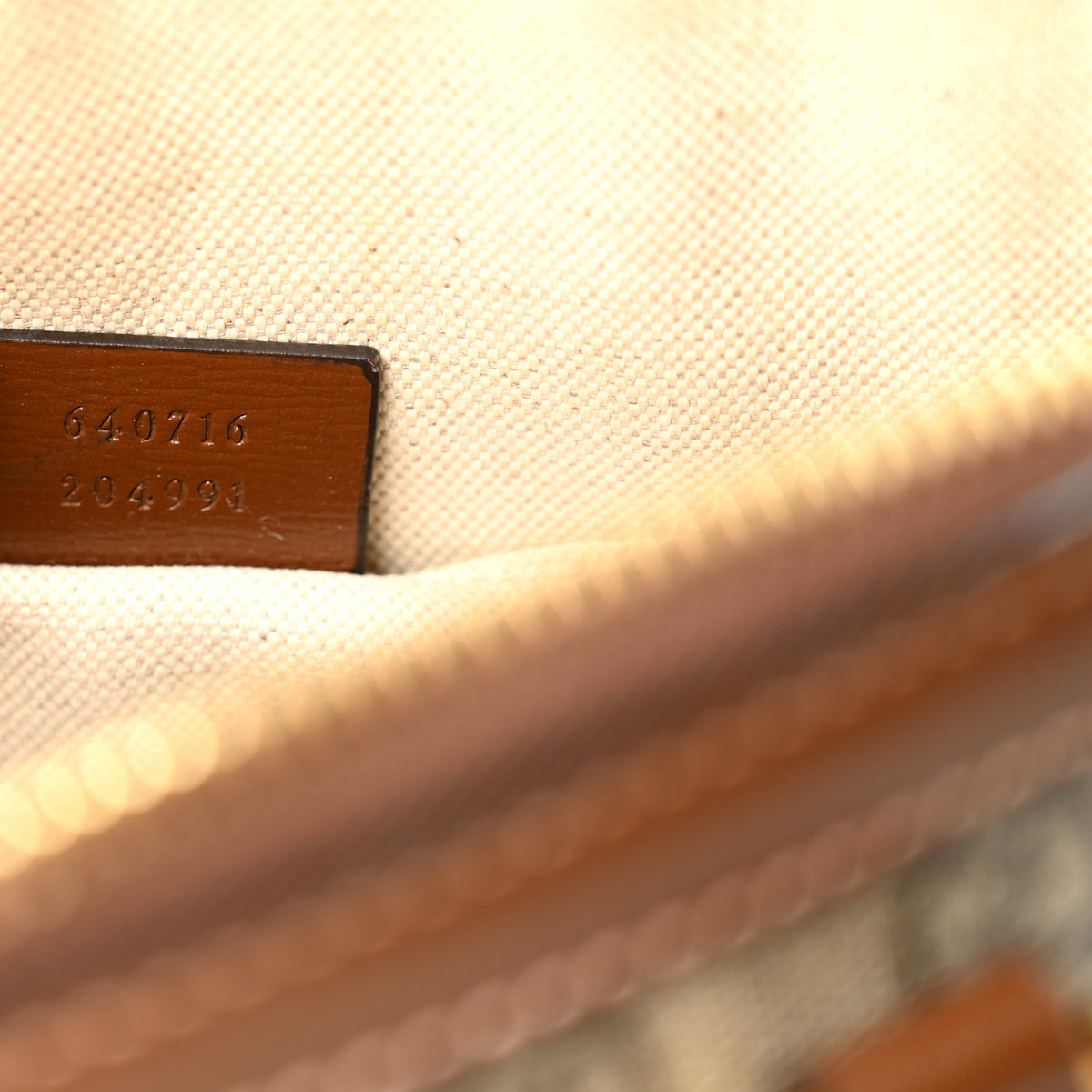 Gucci GG Supreme Monogram Azalea Calfskin Mini Horsebit 1955 Top Handle Bag Beige Ebony Brown Sugar 7 of 10