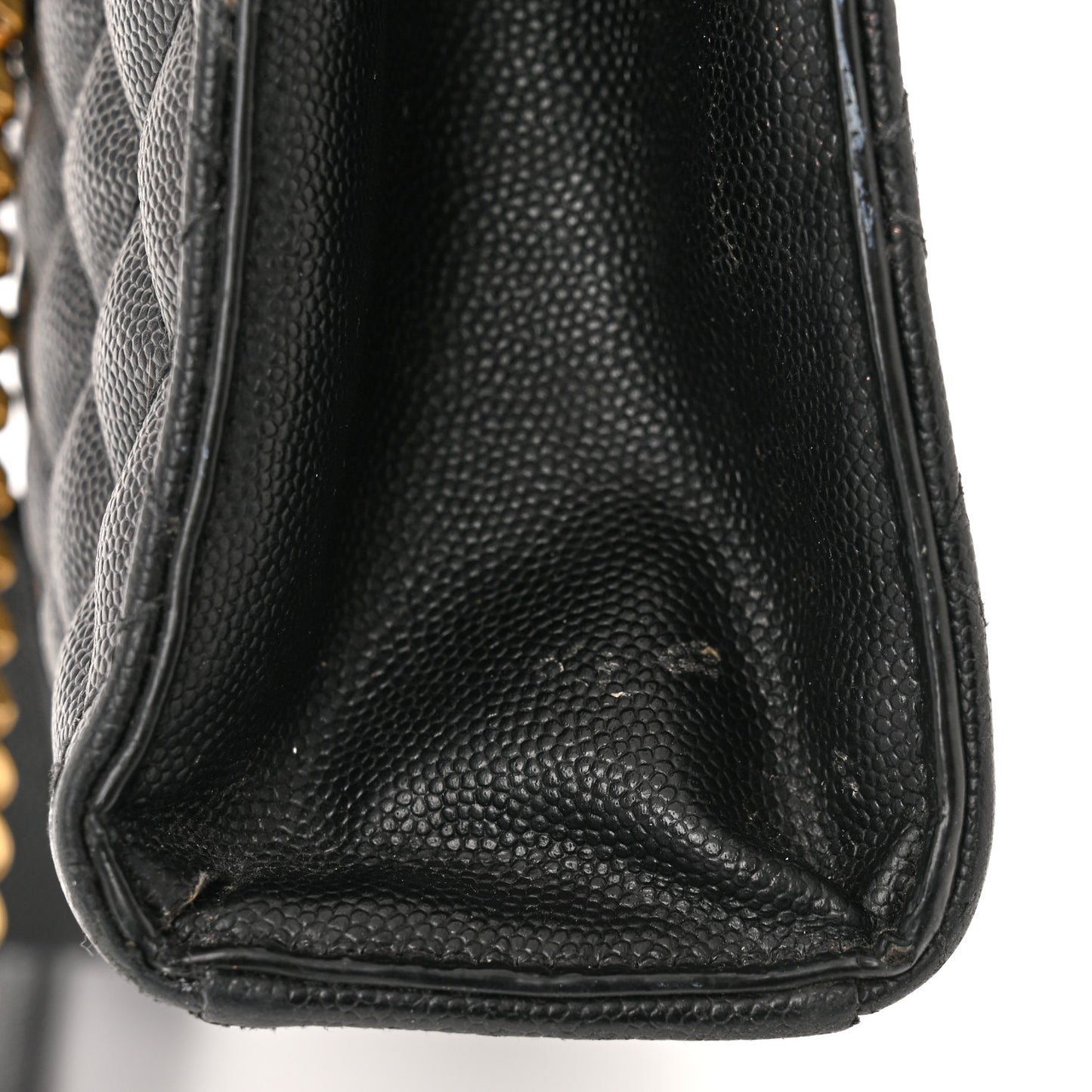 Grain De Poudre Textured Mixed Matelasse Large Triquilt Monogram Satchel Black