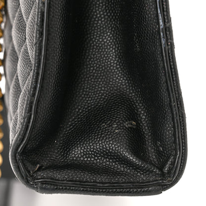 Saint Laurent Grain De Poudre Textured Mixed Matelasse Large Triquilt Monogram Satchel Black 15 of 16