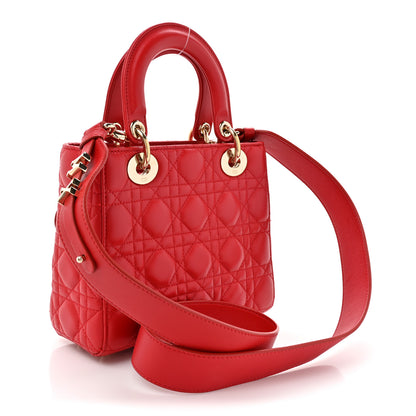 Christian Dior Lambskin Cannage Small My ABCDior Lady Dior Red 3 of 14
