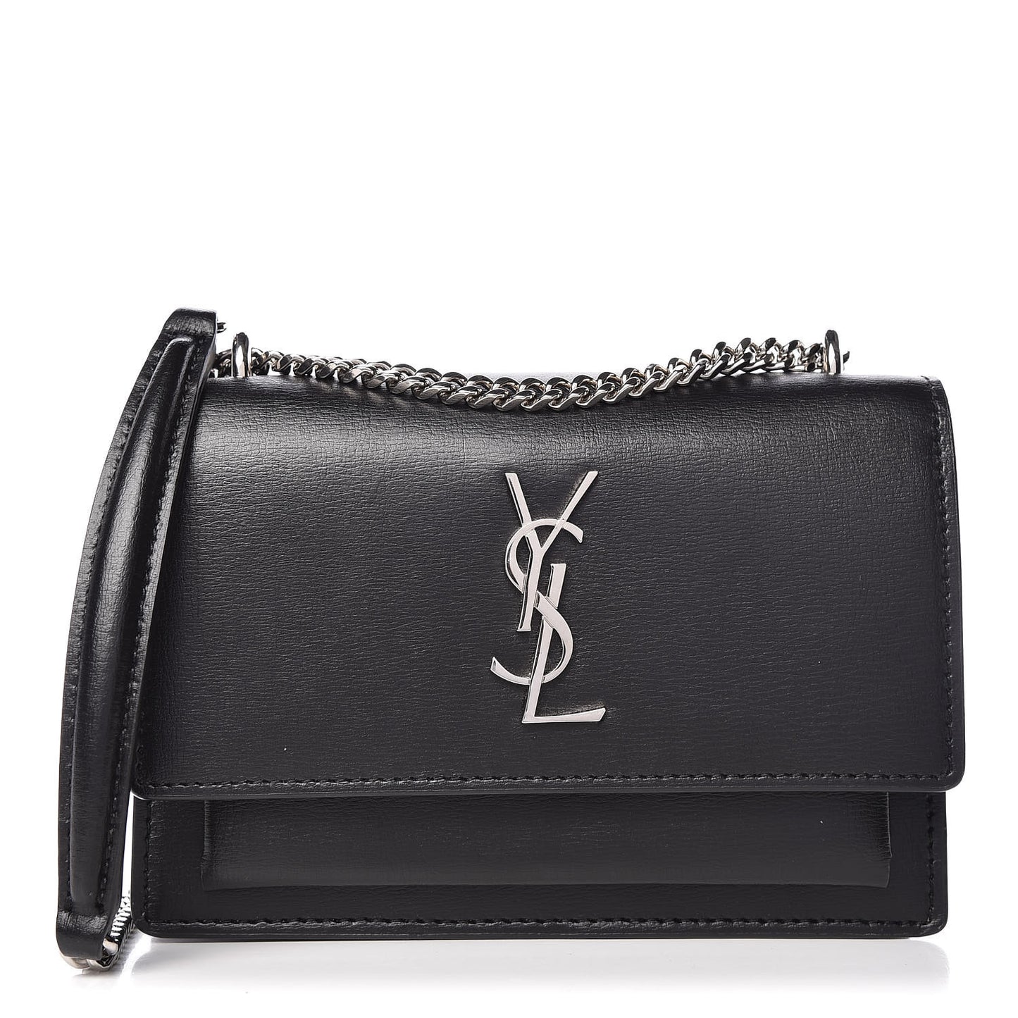 Calfskin Monogram Sunset Chain Wallet Black