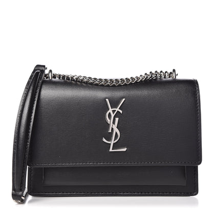 Saint Laurent Calfskin Monogram Sunset Chain Wallet Black 1 of 10