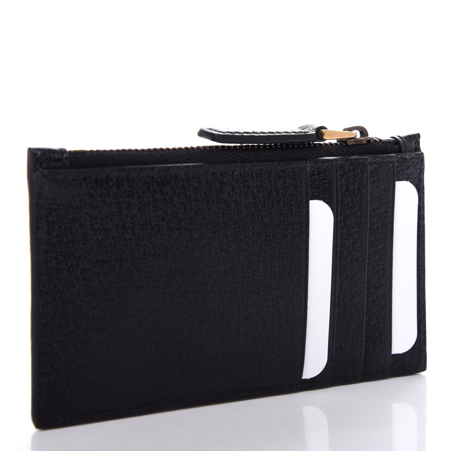 Calfskin Boar Effect GG Marmont Coin Case Card Holder Black