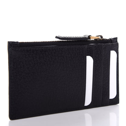 Gucci Calfskin Boar Effect GG Marmont Coin Case Card Holder Black 3 of 7