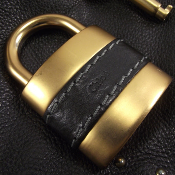 Leather Paddington Tote Noir