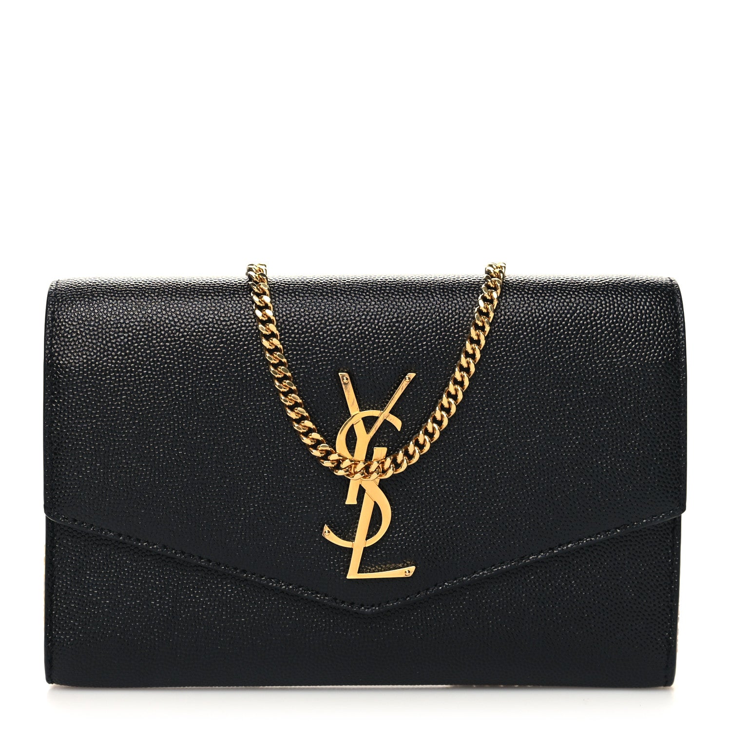 Saint Laurent Grain de Poudre Uptown Chain Wallet Black 3 of 11