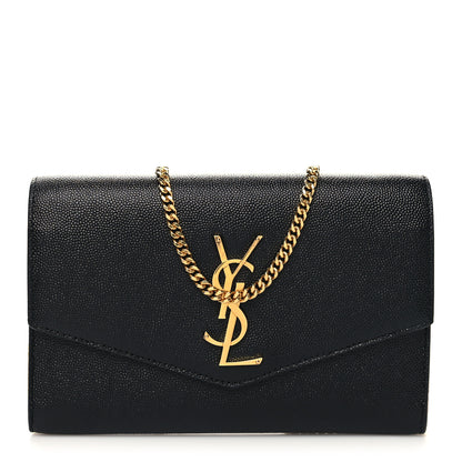 Saint Laurent Grain de Poudre Uptown Chain Wallet Black 3 of 11