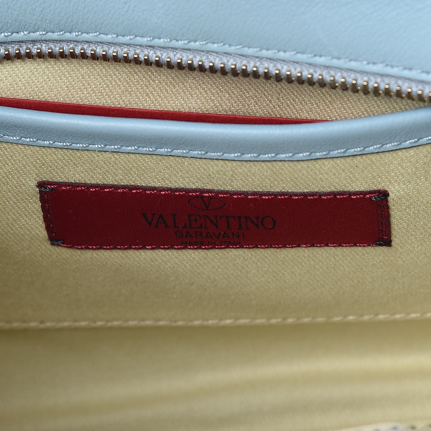 Vitello Mini Rockstud Double Handle Tote Sky Sorbet