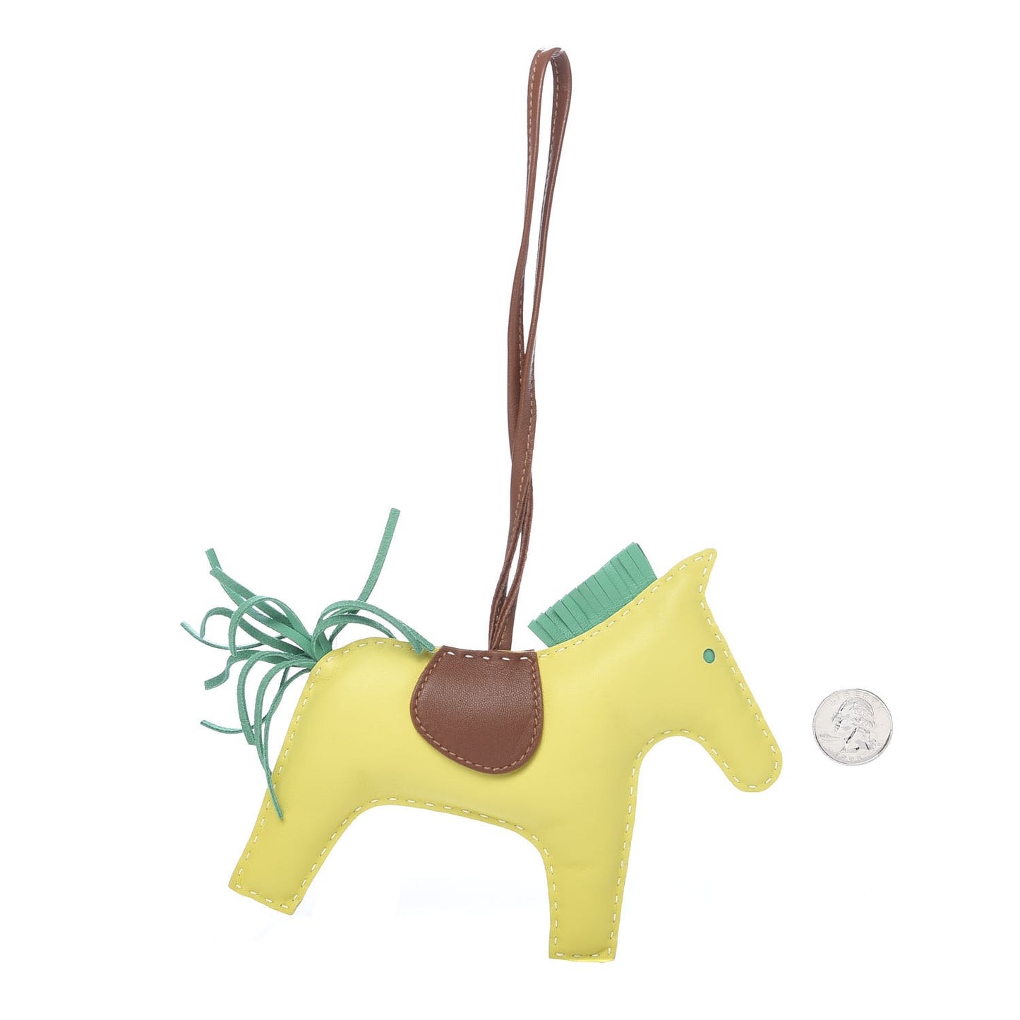 Milo Lambskin Grigri Rodeo Horse Bag Charm GM Lime Menthe Fauve
