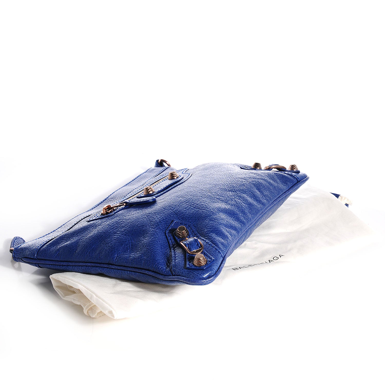 Balenciaga Agneau Giant 12 Rose Gold Hardware Flat Handle Clutch Bleuette 4 of 10