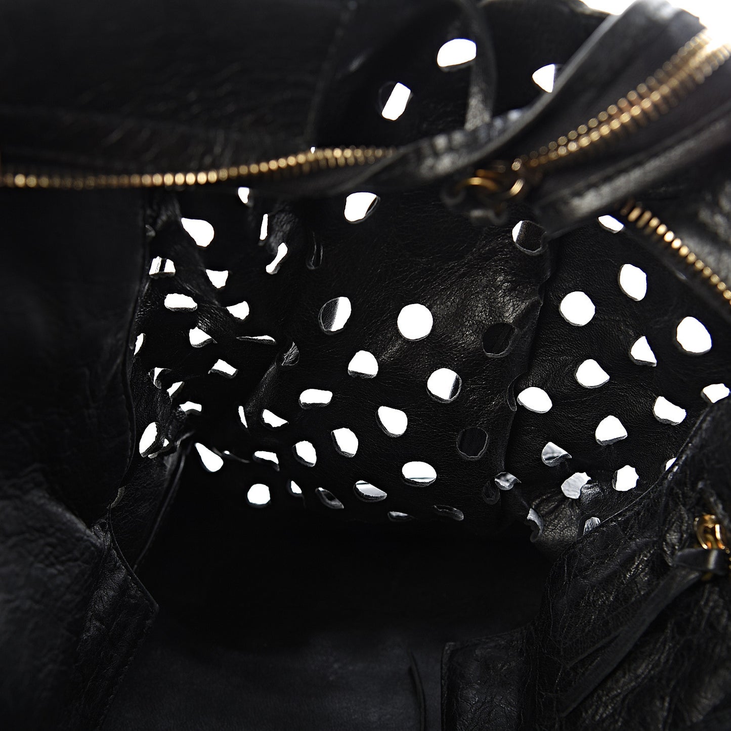 Agneau Classic Hardware Perforated Dot City Black