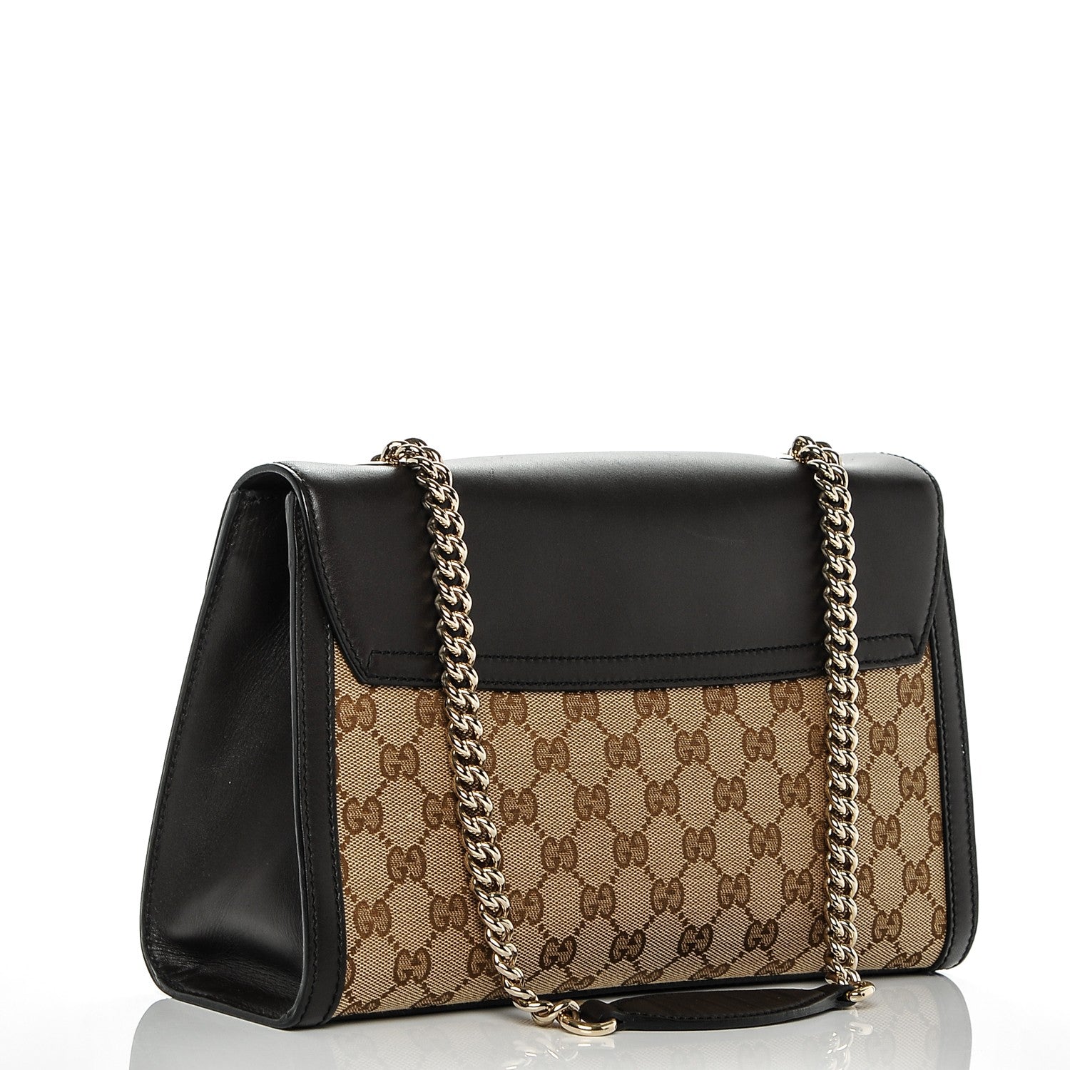 Gucci Monogram Margaux Calfskin Medium Emily Chain Shoulder Bag Beige Ebony Cocoa 3 of 7