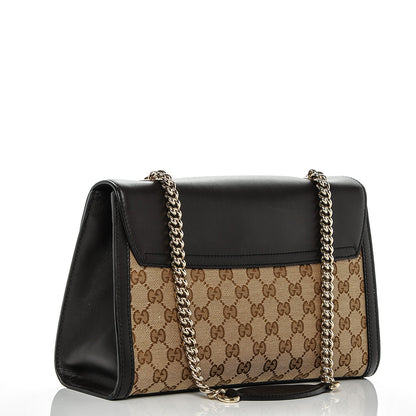 Gucci Monogram Margaux Calfskin Medium Emily Chain Shoulder Bag Beige Ebony Cocoa 3 of 7