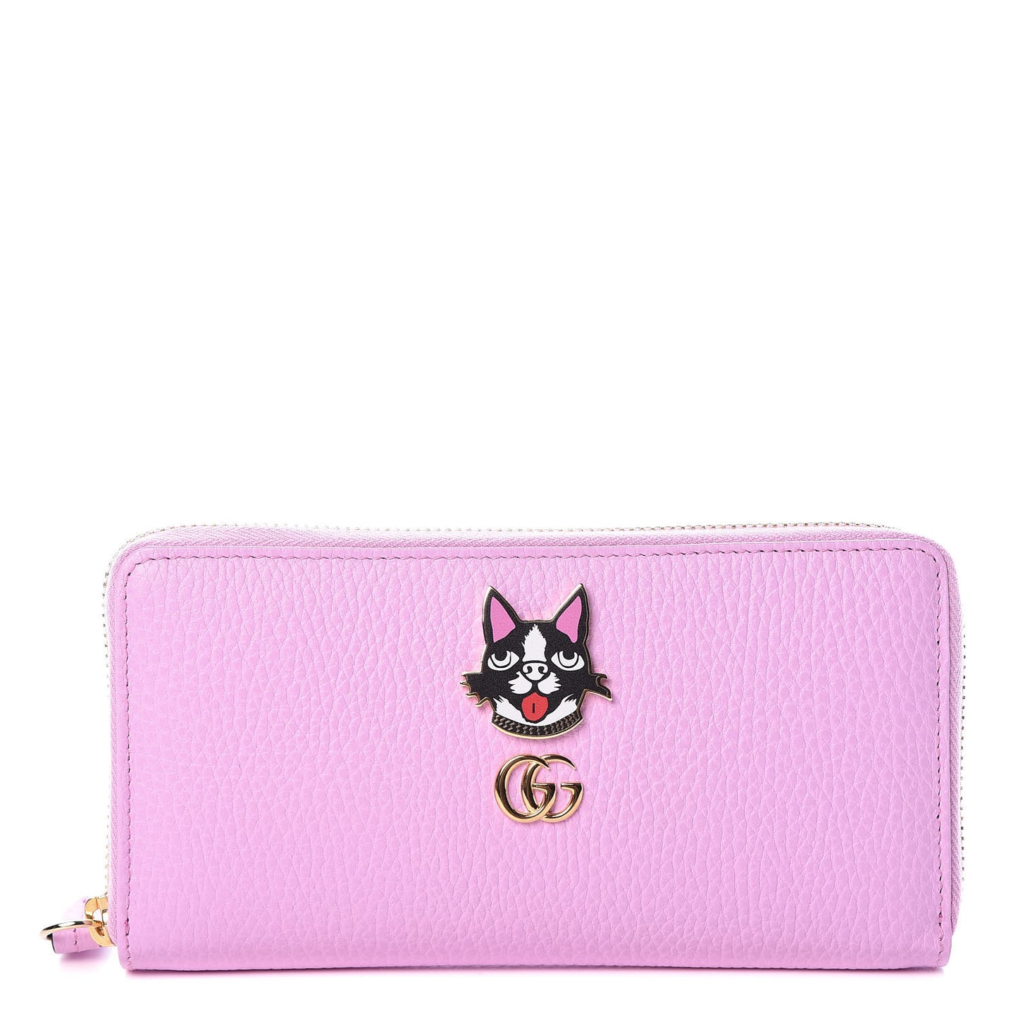 Dollar Calfskin GG Marmont Bosco Zip Around Wallet Malva