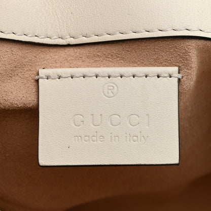 Gucci Calfskin Matelasse Super Mini GG Marmont Shoulder Bag White 6 of 10