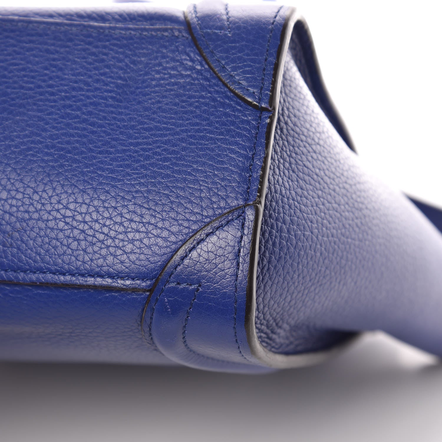 Celine Drummed Calfskin Nano Luggage Indigo 14 of 20