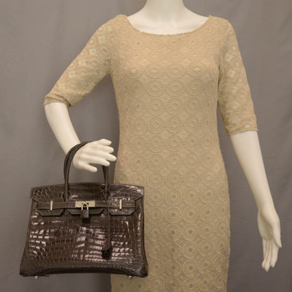 Hermes Shiny Niloticus Crocodile Birkin 30 Graphite 2 of 9