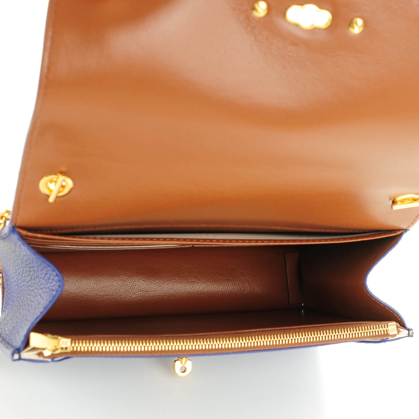 Small Classic Grain Calfskin Small Darley Indigo