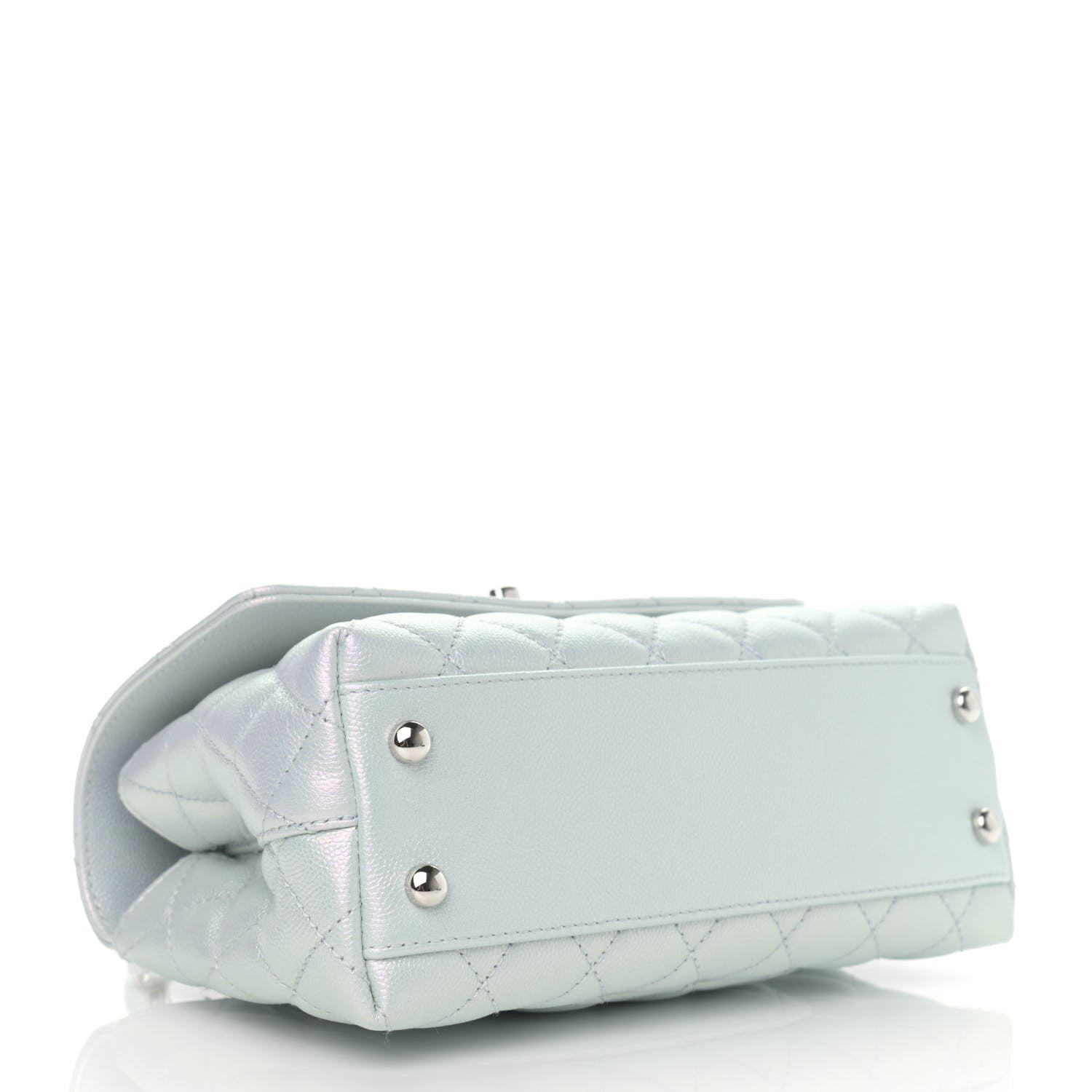 Chanel Iridescent Caviar Quilted Mini Coco Handle Flap Light Blue 4 of 10