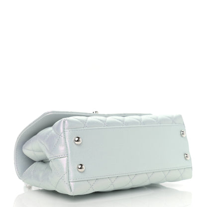 Chanel Iridescent Caviar Quilted Mini Coco Handle Flap Light Blue 4 of 10