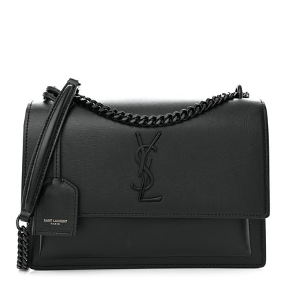 Saint Laurent Calfskin Medium Monogram Monochrome Sunset Black 1 of 9