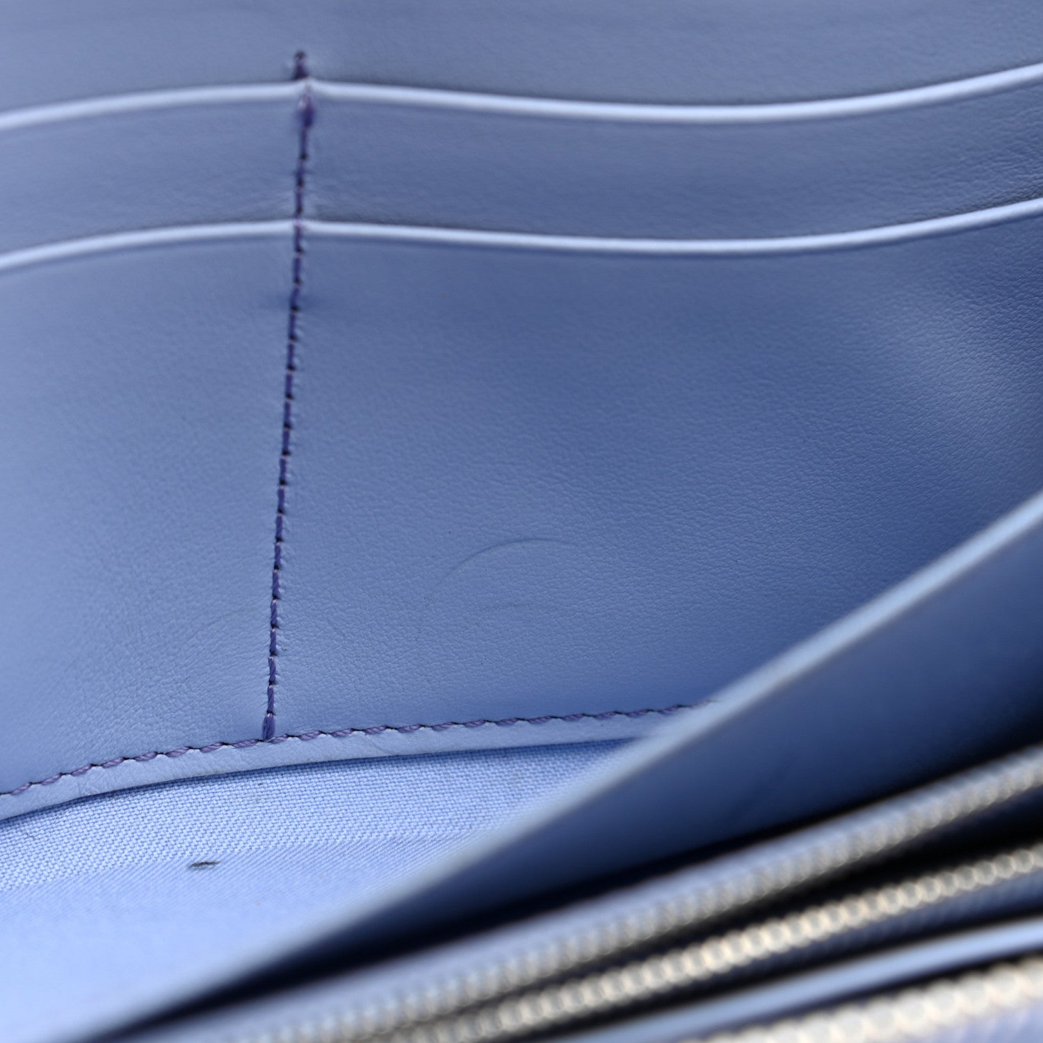 Fendi Vitello Liberty Studded Zip Around Wallet Azzurro Sky Multicolor 9 of 13