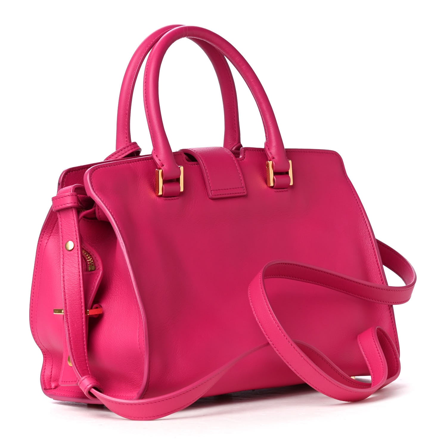 Saint Laurent Calfskin Small Monogram Cabas Fuchsia 3 of 5