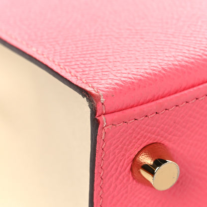 Hermes Epsom Bi-Color Horseshoe Kelly Sellier 25 Rose Azalee Craie 11 of 14