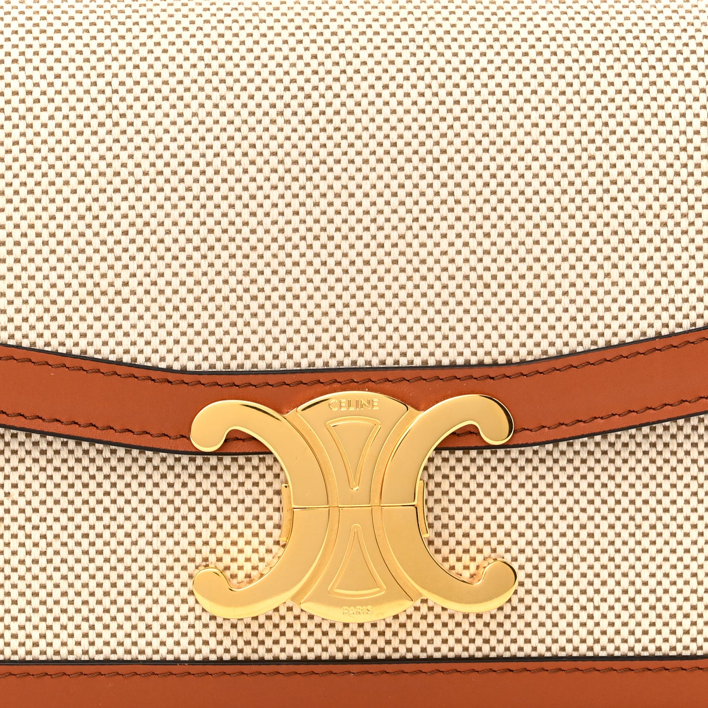 Textile Natural Calfskin Teen Triomphe White Tan