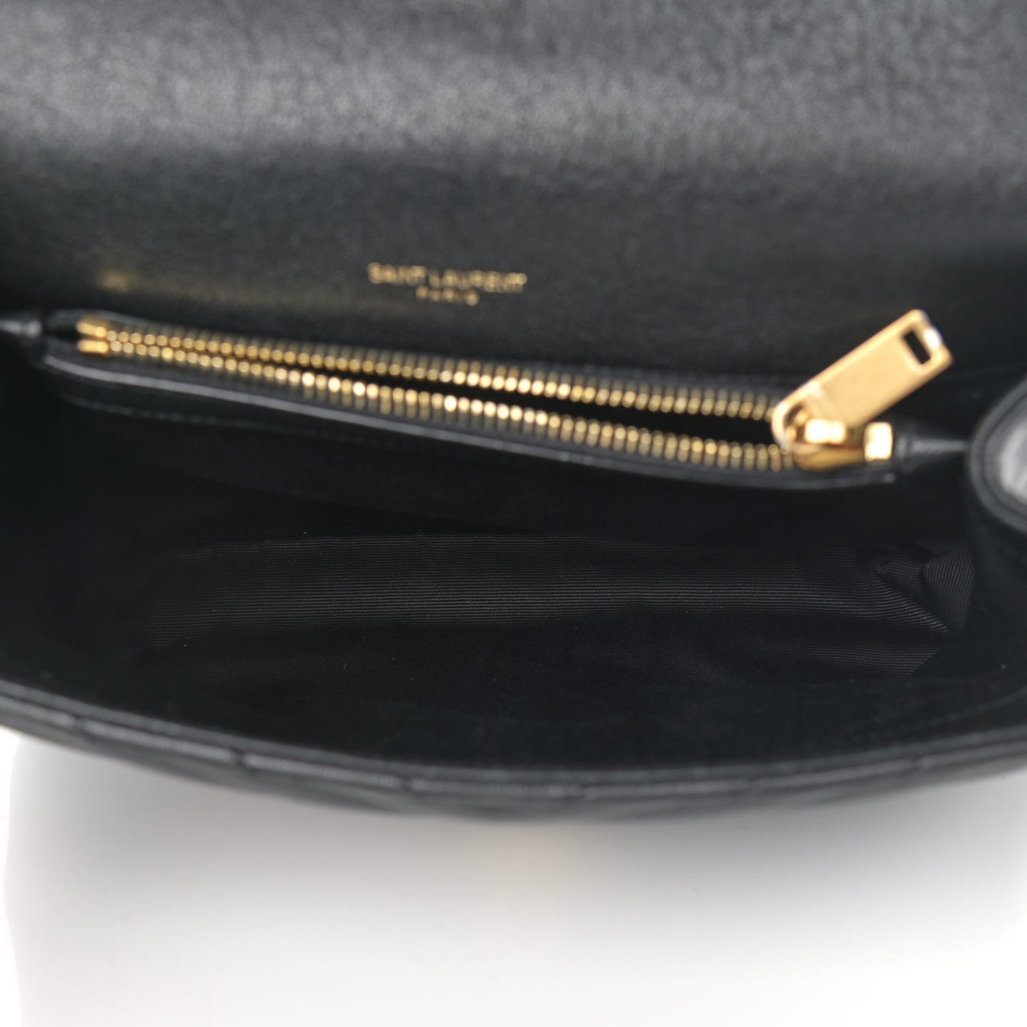 Sheepskin Matelasse Chevron Monogram Medium College Bag Black