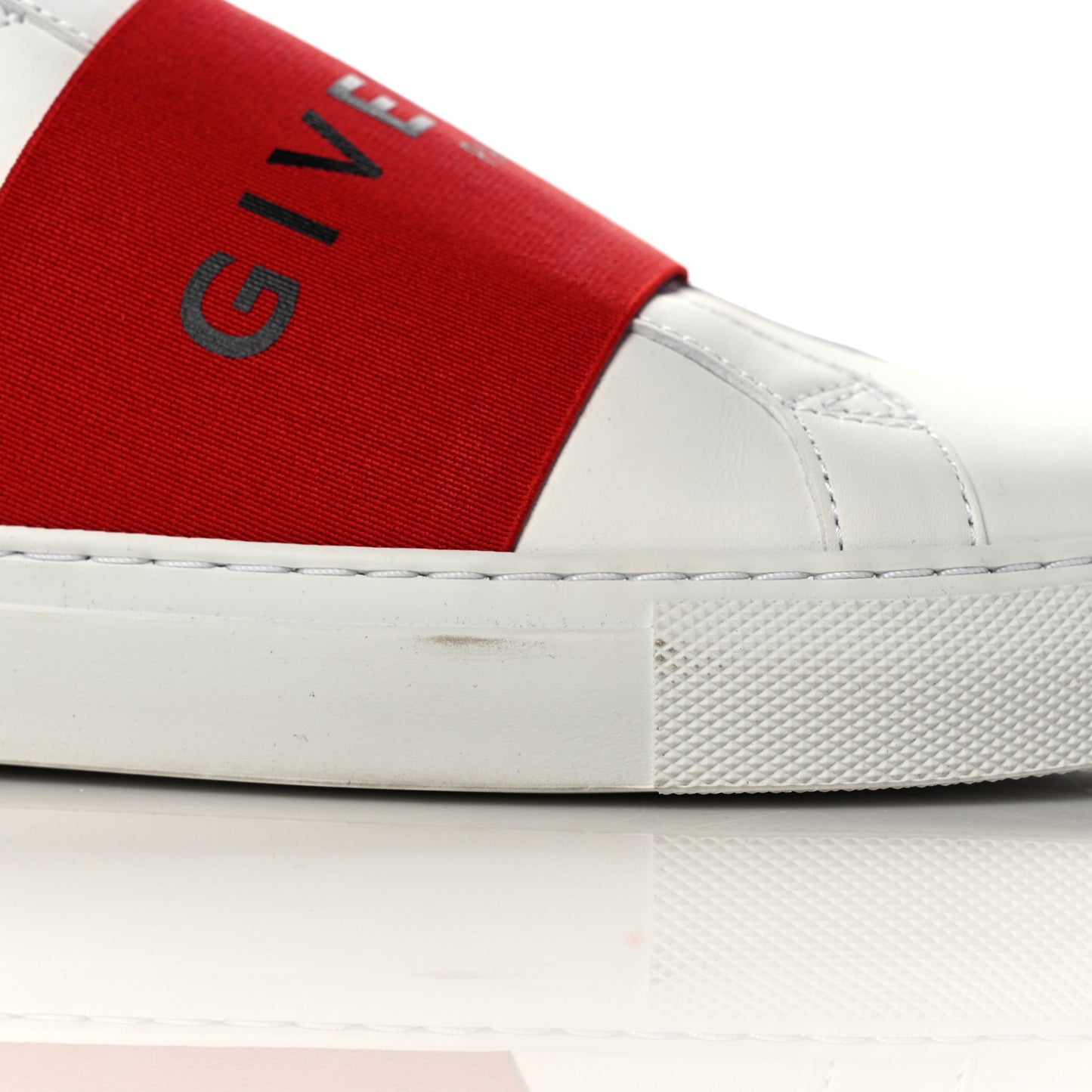 Calfskin Band Logo Womens Urban Street Sneakers 39.5 White Red