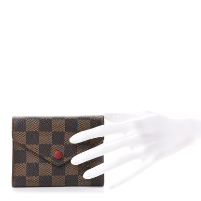Louis Vuitton Damier Ebene Victorine Wallet Red 2 of 9