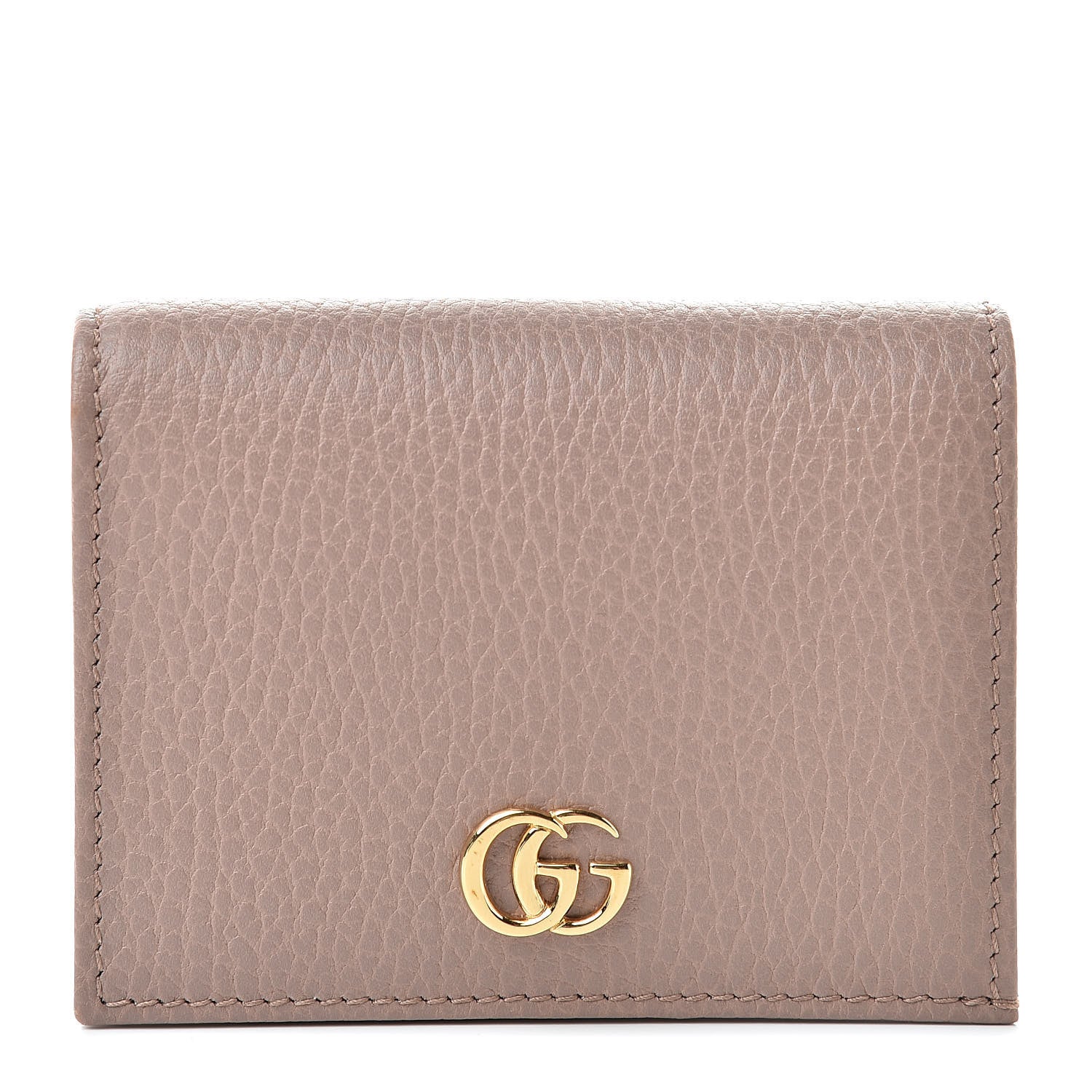 Gucci Pebbled Calfskin GG Marmont Card Case Porcelain Rose 1 of 8
