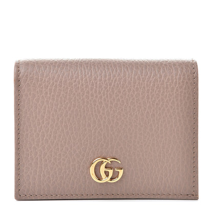 Gucci Pebbled Calfskin GG Marmont Card Case Porcelain Rose 1 of 8