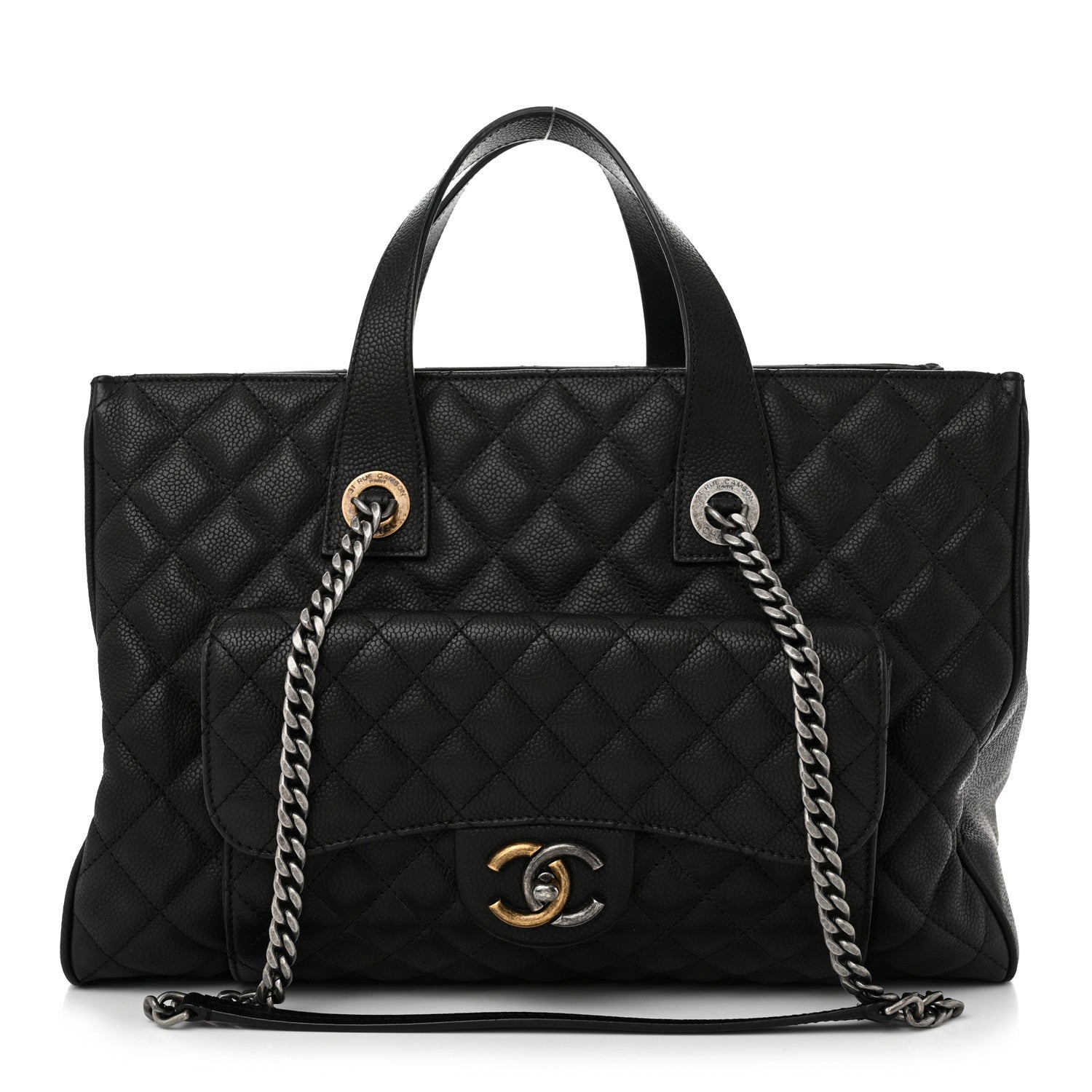 Chanel Caviar Quilted Large Casual Pocket Tote Black 1 of 11