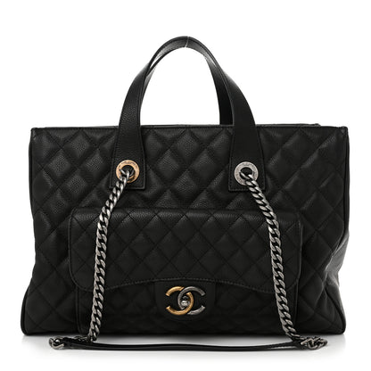 Chanel Caviar Quilted Large Casual Pocket Tote Black 1 of 11