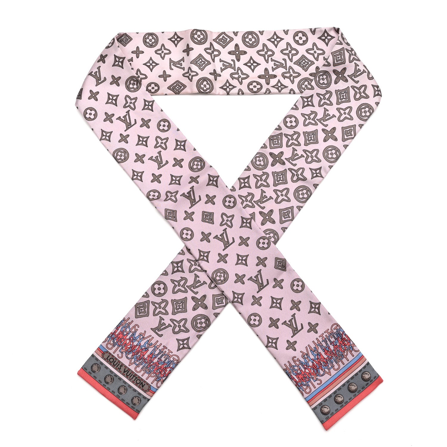 Louis Vuitton Silk Monogram Map Bandeau Rose Poudre 1 of 5