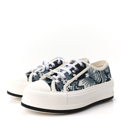 Christian Dior Cotton Butterfly Bandana Embroidered Walk'N'Dior Low Top Sneakers 35.5 Deep Blue 4 of 10