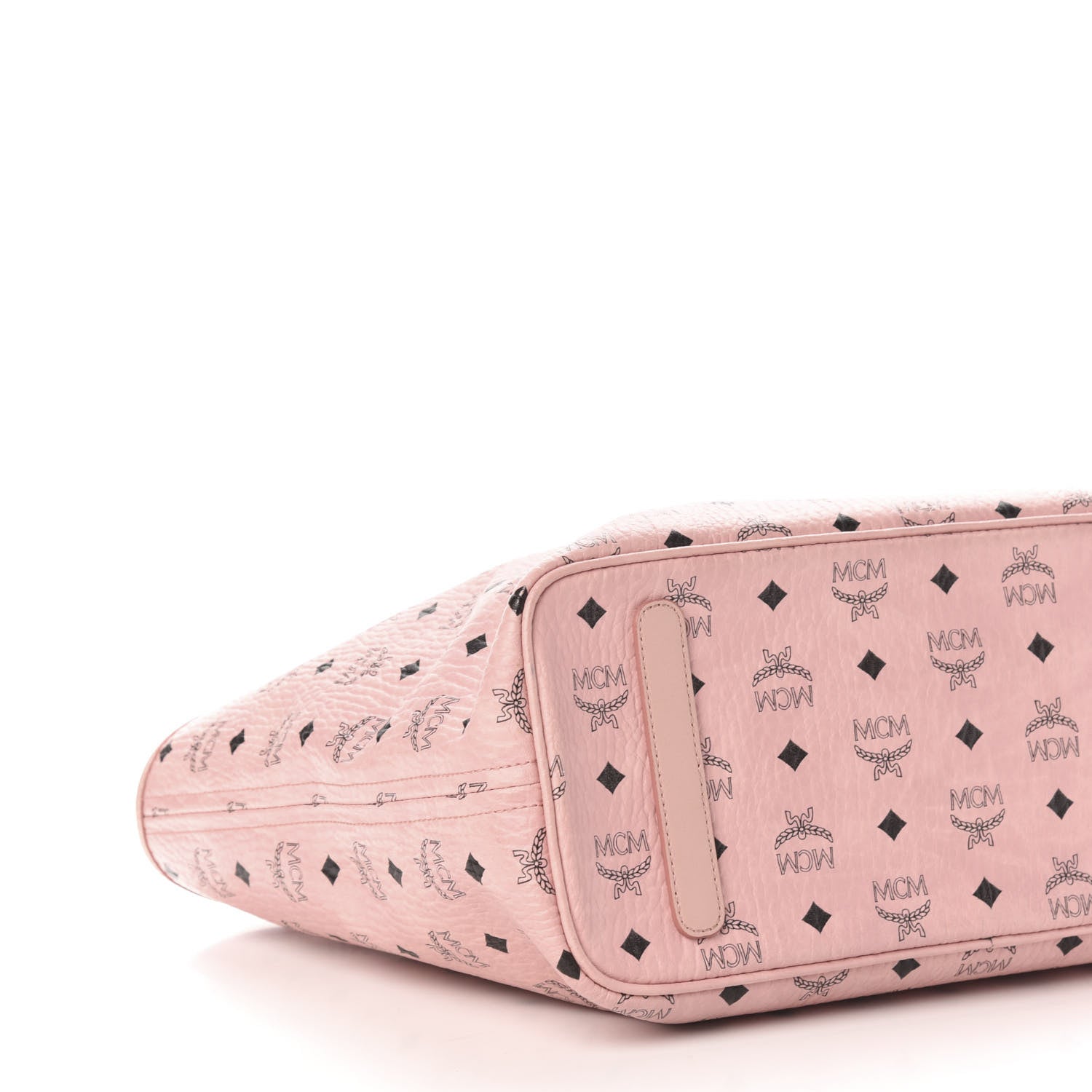 MCM Visetos Medium Rabbit Top Zip Shopper Tote Light Pink 8 of 10