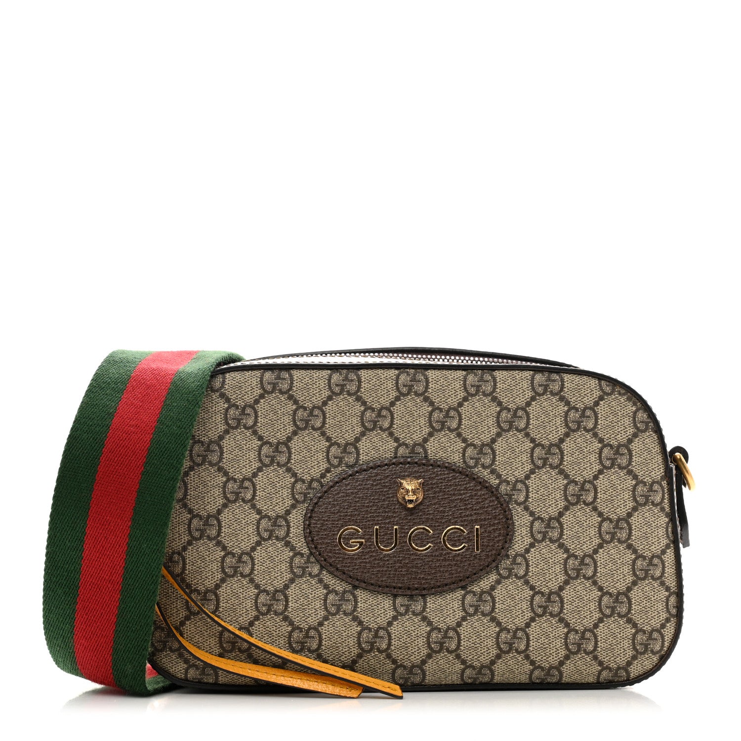 Gucci GG Supreme Monogram Web Neo Vintage Shoulder Bag Beige New Acero Crop 1 of 11