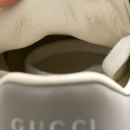 Gucci Calfskin Interlocking G Perforated Womens Ace Sneakers 37.5 White Grey Sky 8 of 12